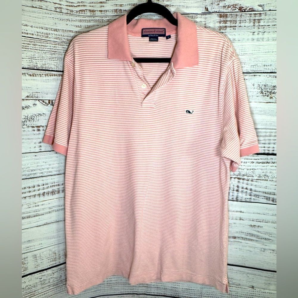 Vineyard vines by shep & lan Polo Mens size large striped Cotton Golf Rugby